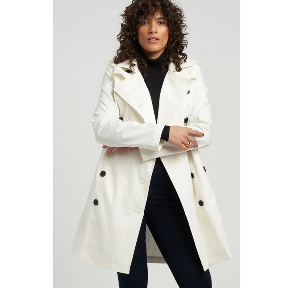Universal Standard Jackets & Blazers - Universal Standard White Derjon Trench Coat Sz XS